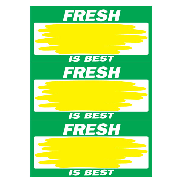 419 Fresh is Best A4 3 Up (Yellow Splash) 250 Per Pack