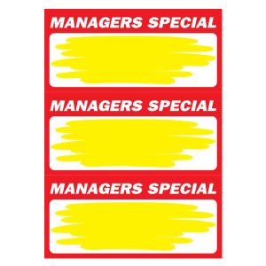 425 - Managers Special 3up on A4 (Yellow Splash) 250 Per Pack