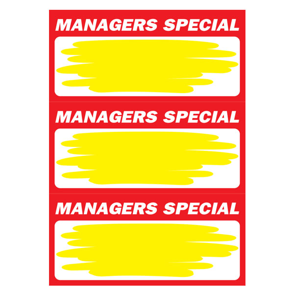 425 - Managers Special 3up on A4 (Yellow Splash) 250 Per Pack