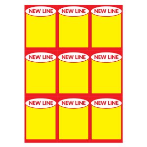 438 - New Line 9up on A4 ( Red ) 250 Per Pack