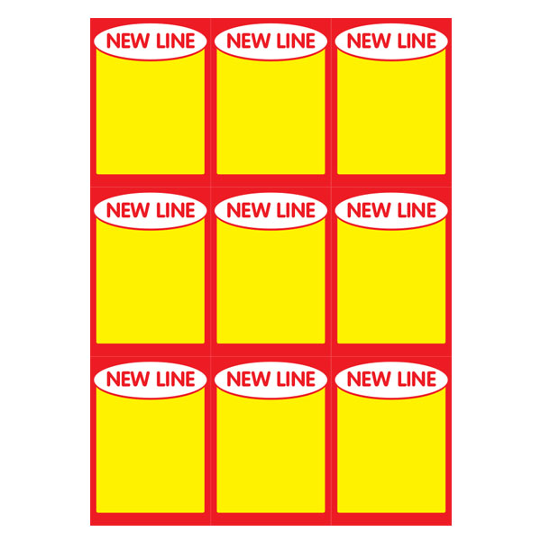 438 - New Line 9up on A4 ( Red ) 250 Per Pack