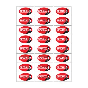 505 - Special 24 Up on A4 - (Oval) 480 Per Pack