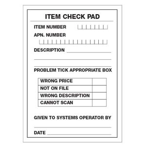 517 - Item Check Pad 50 Sheet Pad 5 Pad Pack